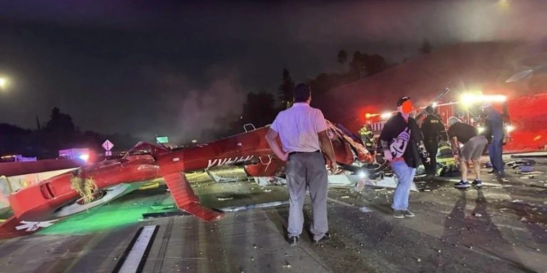 Helikopter medyczny rozbił się na autostradzie
