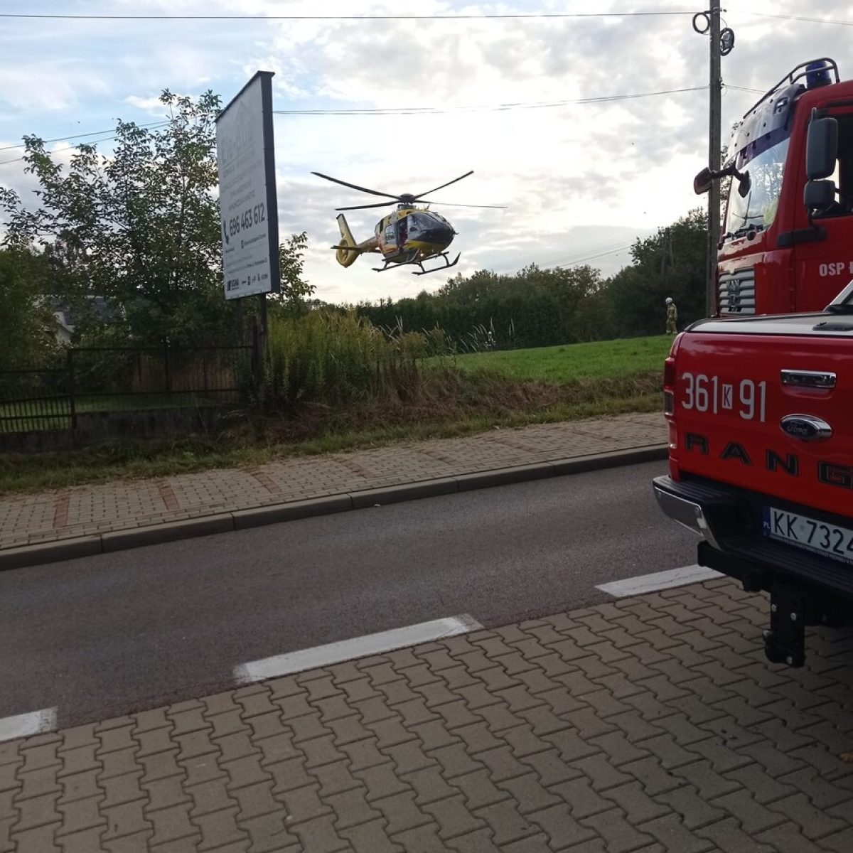 Poszkodowana trafiła do szpitala śmigłowcem LPR