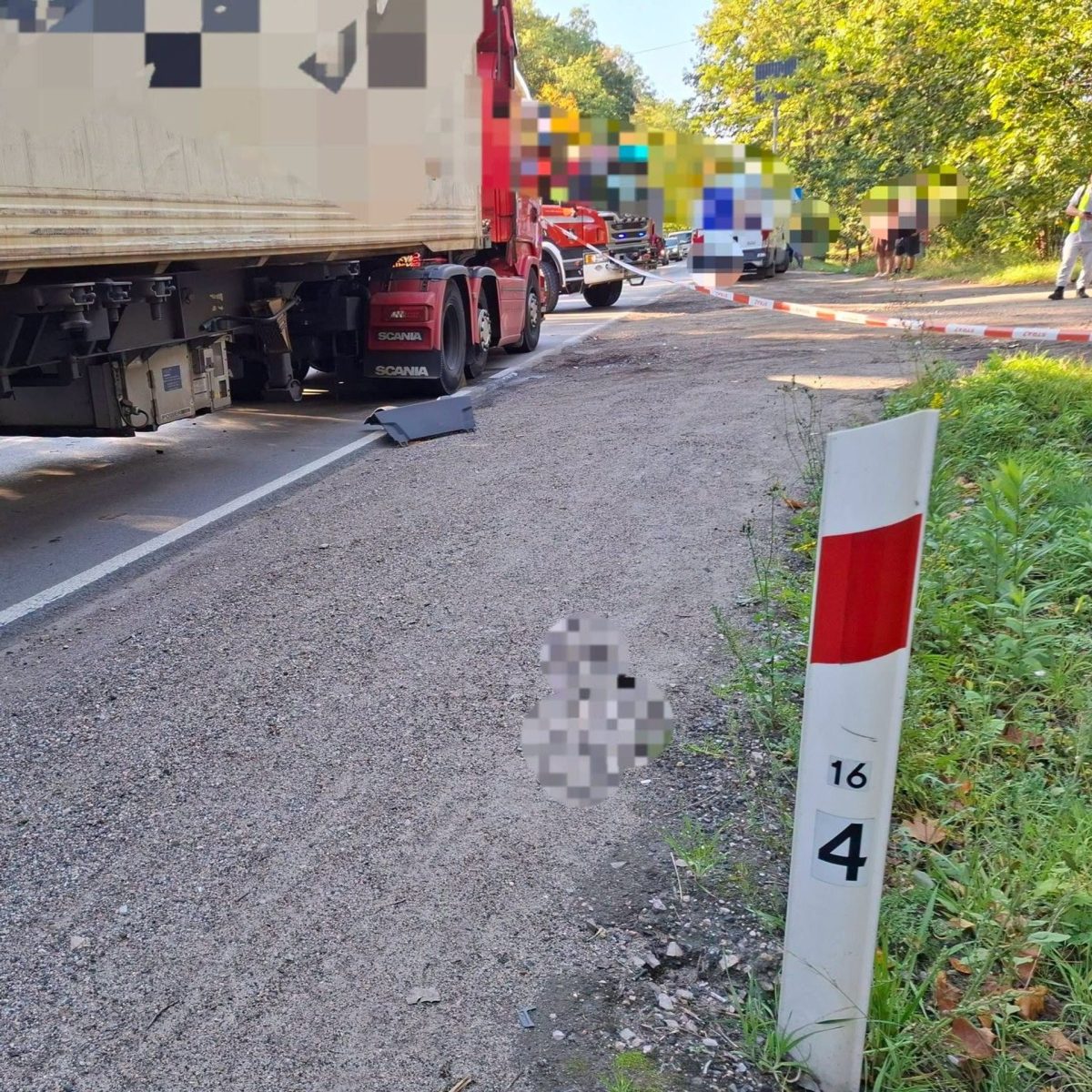 Kierowca ciężarówki był zakleszczony. Strażacy ruszyli do akcji